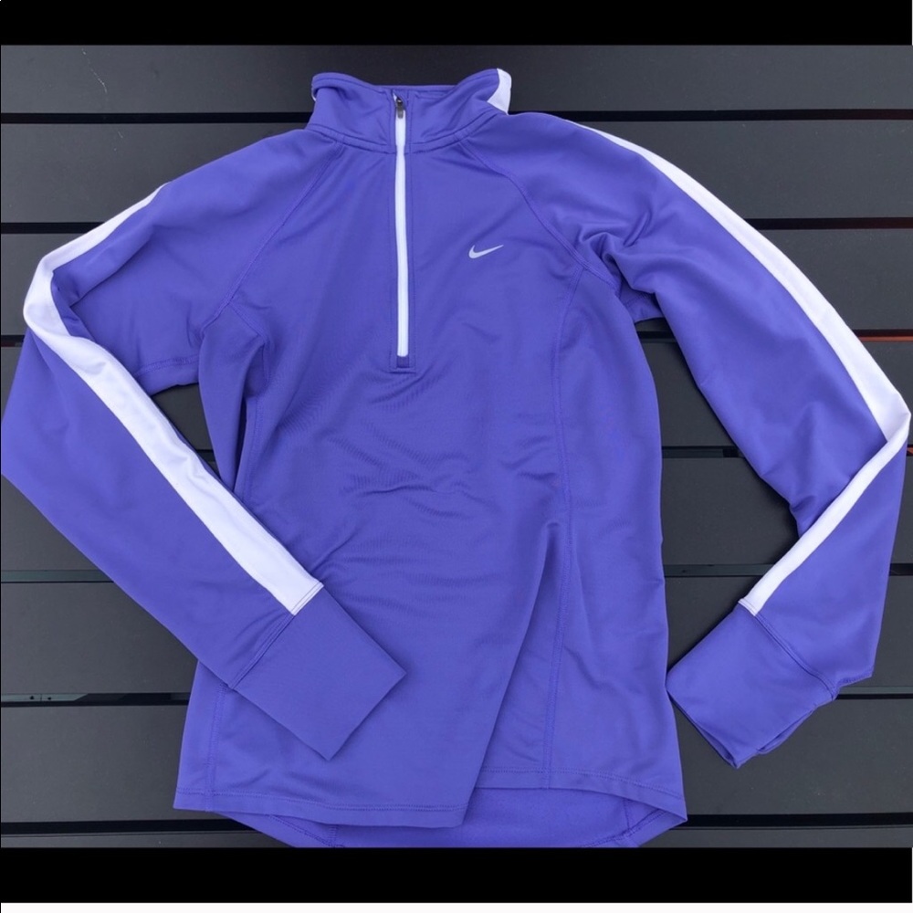 small NIKE purple & white quarter zip - like new